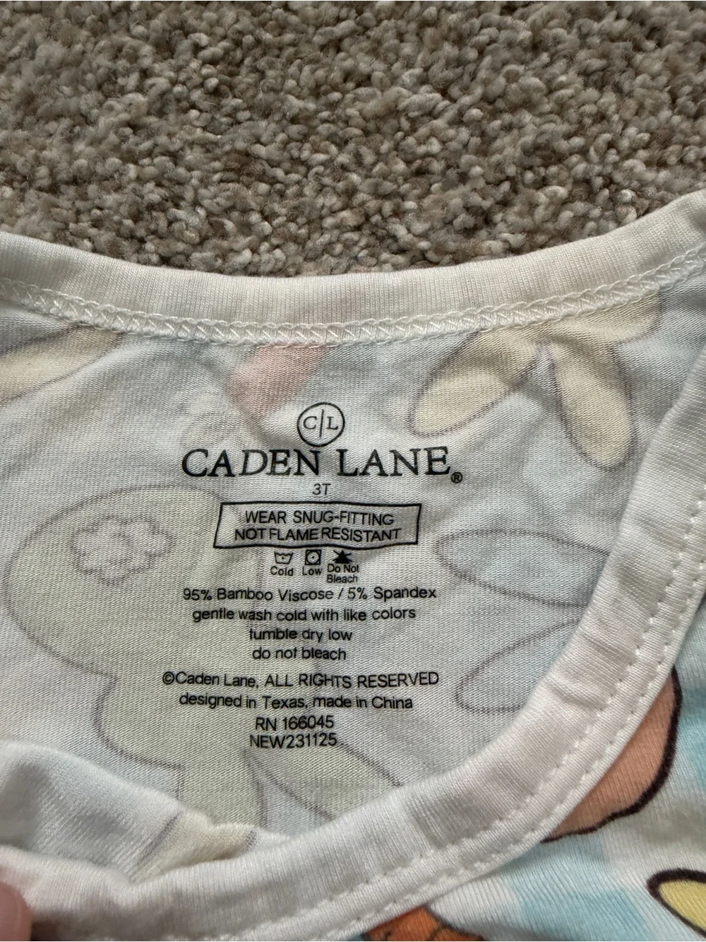 Caden Lane Easter Snuggle Bunny Two Piece Bamboo Pajama Set